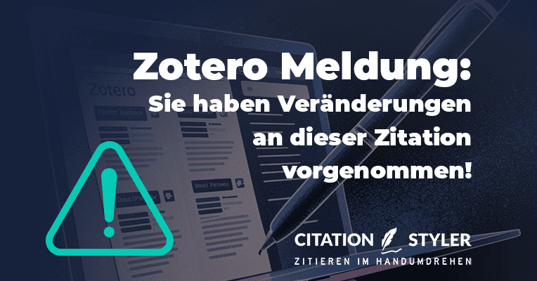 Zotero Meldung - Du hast die Meldung 