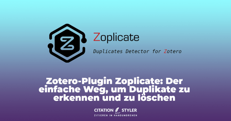 Zoplicate - the easy way to detect and delete duplicates in Zotero