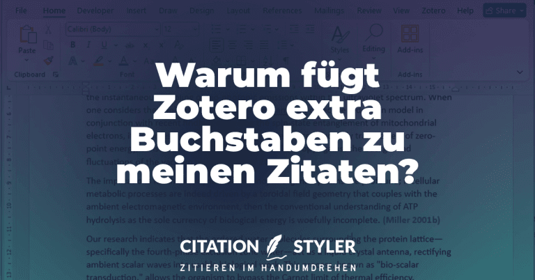 Blog - Zotero fügt Buchstaben zu Jahreszahl in Word
