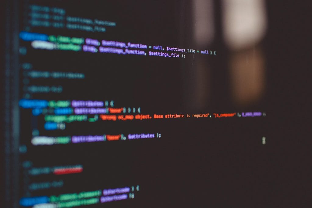 Code in an editor in dark mode