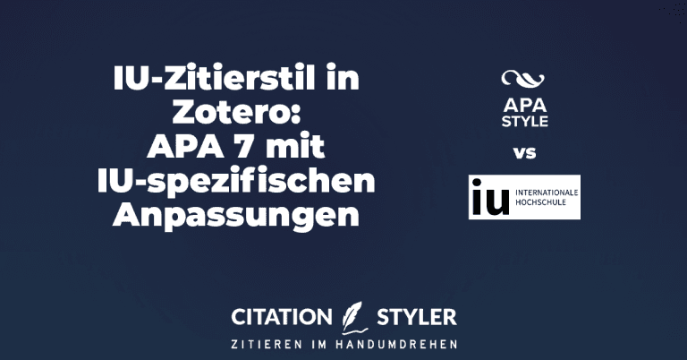 Blog - Korrekt mit Zotero an der IU International Hochschule zitieren