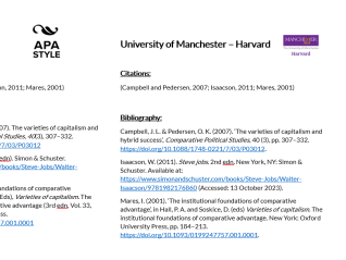 APA vs university Of Manchester - Harvard citation styles in Zotero