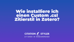 Blog - CSL Stil in Zotero installieren - citationstyler
