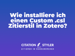 Blog - CSL Stil in Zotero installieren - citationstyler