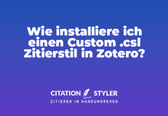 Blog - CSL Stil in Zotero installieren - citationstyler