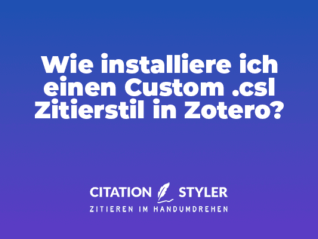 Blog - CSL Stil in Zotero installieren - citationstyler