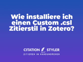 Blog - CSL Stil in Zotero installieren - citationstyler