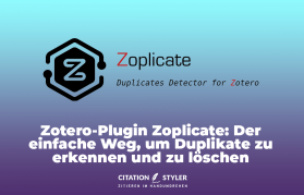 Zoplicate - the easy way to detect and delete duplicates in Zotero