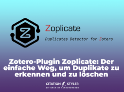 Zoplicate - the easy way to detect and delete duplicates in Zotero