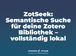 Blog - ZotSeek - Semantische Suche in Zotero Blog - ZotSeek - Semantische Suche in Zotero
