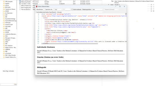 CSL Style Editor in Zotero