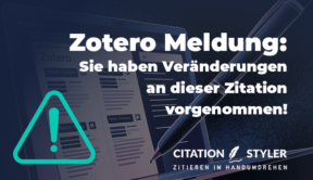 Zotero Meldung - Du hast die Meldung 