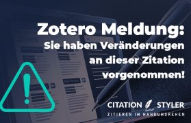 Zotero Meldung - Du hast die Meldung 
