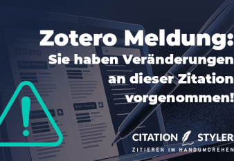 Zotero Meldung - Du hast die Meldung 