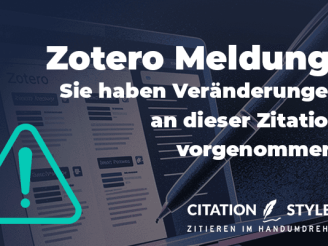 Zotero Meldung - Du hast die Meldung 