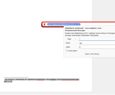 Zotero - Zitate richtig einfügen